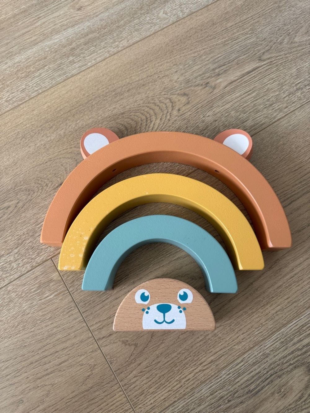 Wooden Bear Stacking Rainbow Toy kids